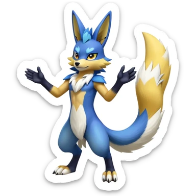 Lucario-Lombax-Renamon-hybrid (Full body) sticker