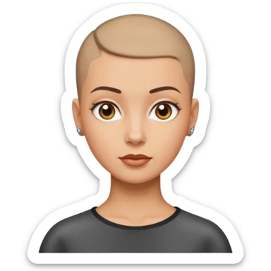 Lady buzz cut hair  sticker