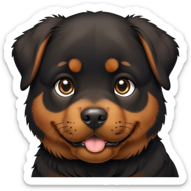 Create me a cute Rottweiler that you can see in its entirety  sticker