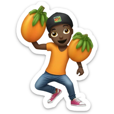 Break dancer papaya sticker