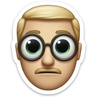 man with big eyeballs sticker