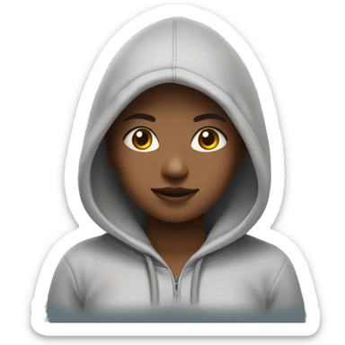 Girl wearing a hoodie ￼ sticker