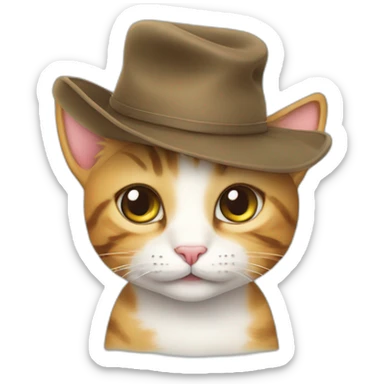 CUTE CAT WIH HAT sticker
