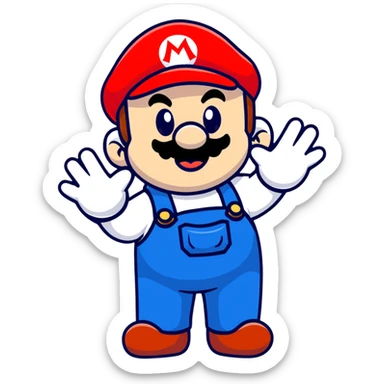 Mario, classic video game character sticker