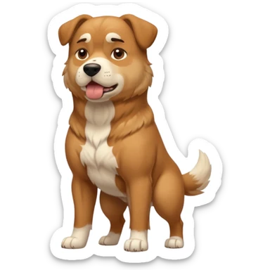 buff standing up dog sticker