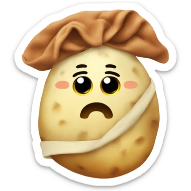 Potato wearing towel cute sticker