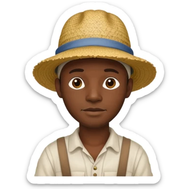 African man working in the cotton fields sticker