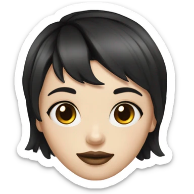 girl with tattoo and black short hair white skin sticker