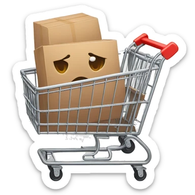 shopping cart with boxies sticker