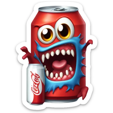 Monster eats Coca-Cola sticker