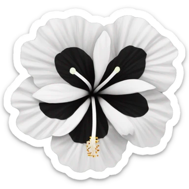 a flower having black-white petals similar   to the texture of a hibiscus  sticker