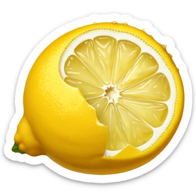 The leftovers of a lemon after squeezing it sticker
