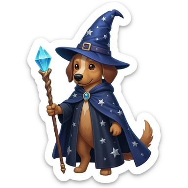 Dog wizard sticker