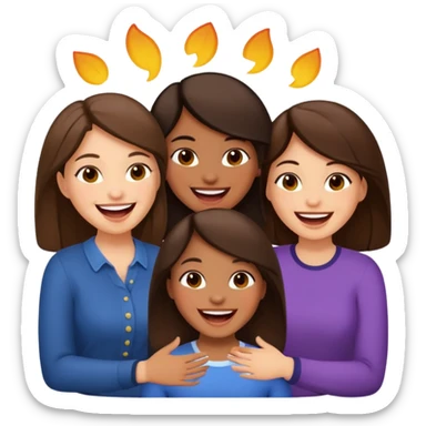 Throuple brunettes sticker