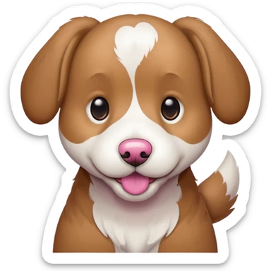 Light brown doodle with white markings and pink nose  sticker