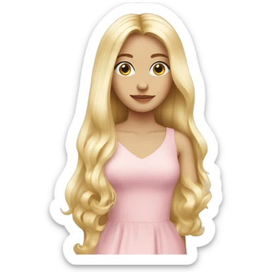 light pink dress blonde girl long hair sticker
