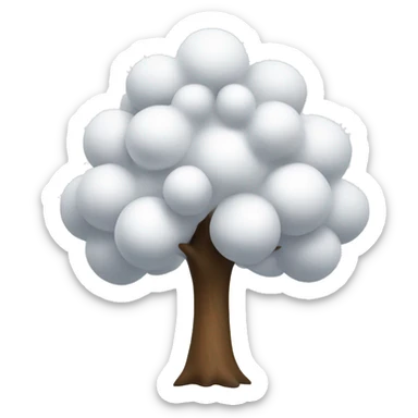 Árbol de Navidad de color blanco con adornos blancos sticker