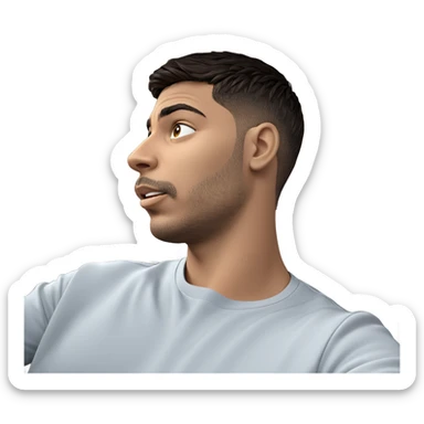 man in car interior sticker