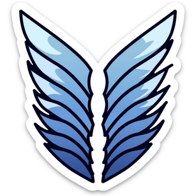 Wings of Freedom logo from Attack on Titan, overlapping blue and white wings, Survey Corps emblem sticker