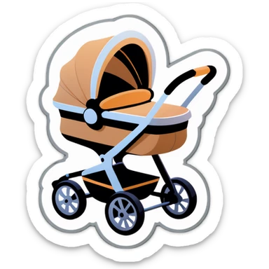 Cute cozy baby new born stroller light brown   sticker