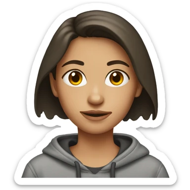 Brunette Girl wearing a sweatshirt sticker