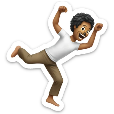 crazy person doing a cartwheel sticker