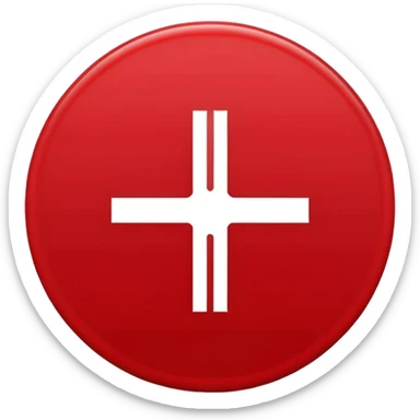 Front-facing medical cross symbol inside a simple circle, minimal line-art, clean modern style, straight angle, simple outlines, no background, transparent, represents “health / medical challenges / difficulty sticker