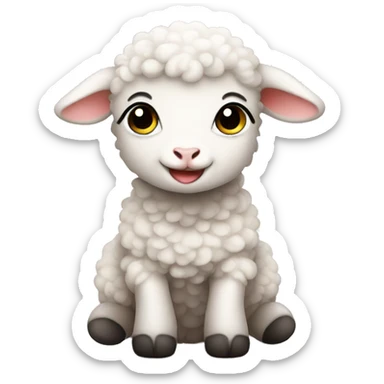 Cute baby lamb sticker
