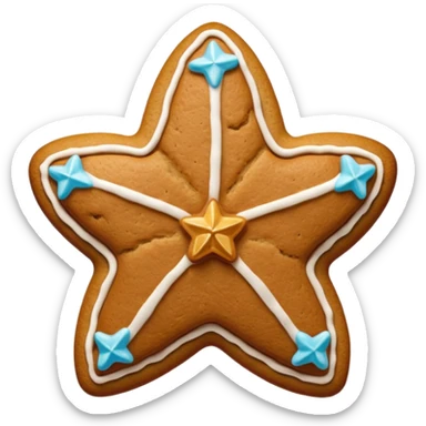 gingerbread cookie in star shape sticker