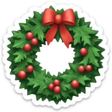 Christmas wreath sticker