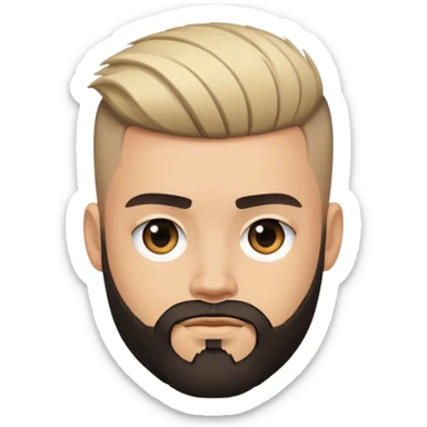 Trendy haircut boy beard edgy sticker