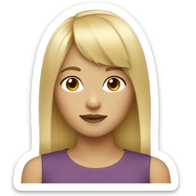 Blonde girl with bangs sticker