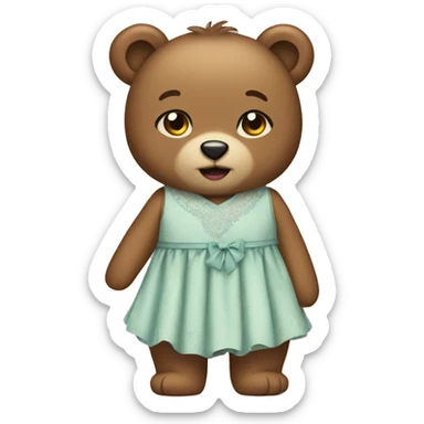 bear with dress sticker
