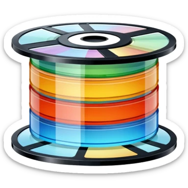 movie strips disk lines sticker