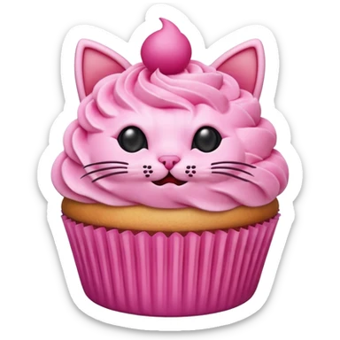 cat cupcake pink funny sticker