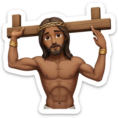 Black Jesus on crucifix  sticker