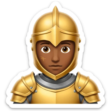 gold knight, brown skin sticker