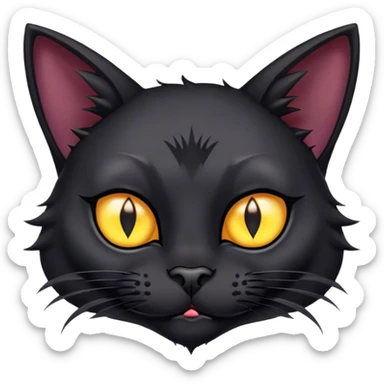 black cat with a lot of piercings and pointy ears sticker
