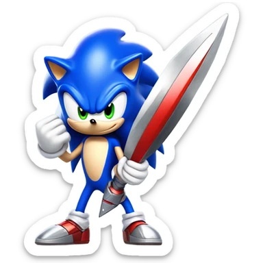 Sonic with a buster sword sticker