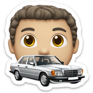 Mercedes SEL AMG 126 front side angle  sticker