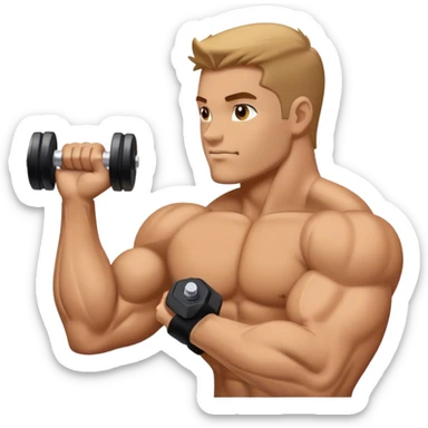 bicep side view holding a dumbbell sticker