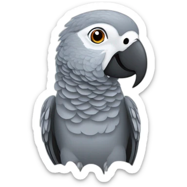 African grey parrot with long lashes sticker