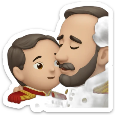 Francisco franco y Santiago abascal dándose un beso sticker