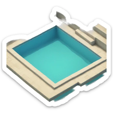 Square Swimming Pool with STeps inside sticker
