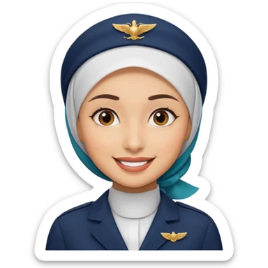 Hijabi flight attdent sticker