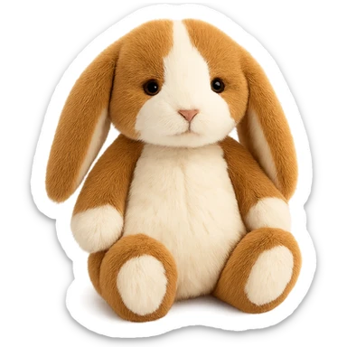 cute brown and white holland lop jellycat bunny plushie sticker