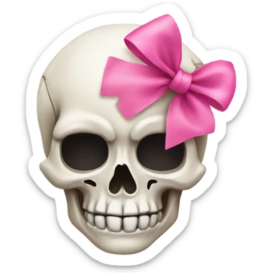Skull with a pink bow sticker