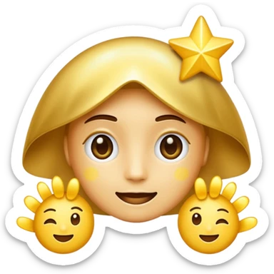 AI with the stars on emoji style sticker