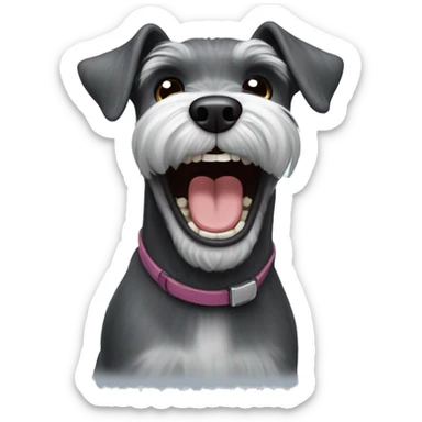 miniature schnauzer laughing  sticker