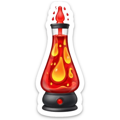 Lava lamp with red lava sticker